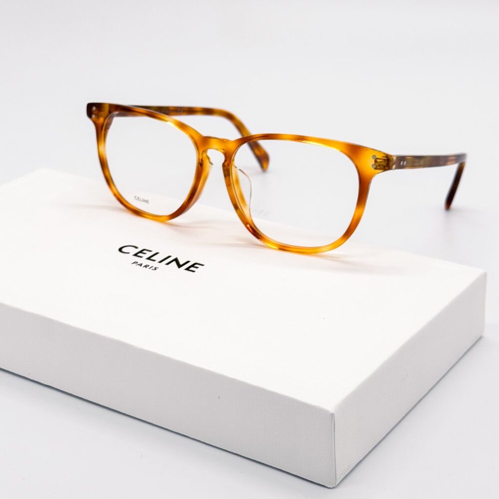 NEW CELINE CL50046F 053 EYEGLASSES WOMEN HAVANA SQUARE EYEWEAR CELINE